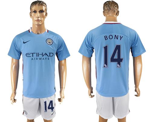 Manchester City #14 Bony Home Soccer Club Jersey